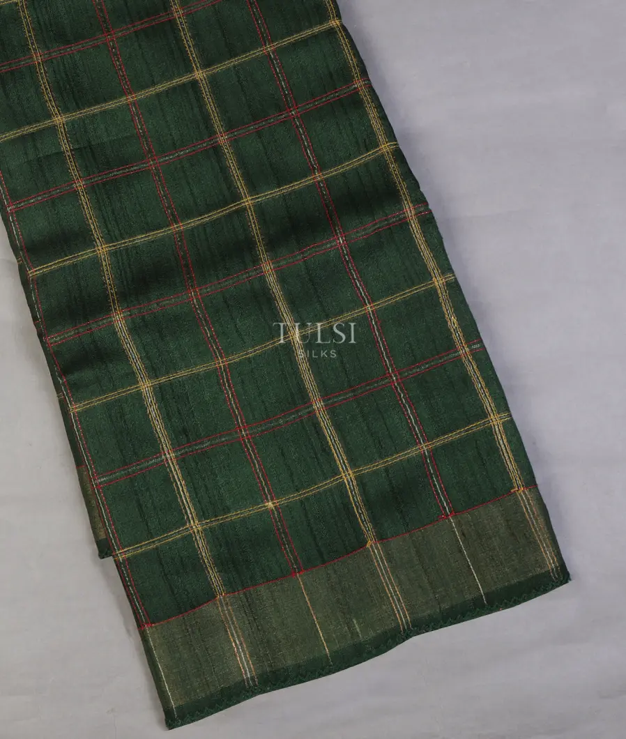 Green Woven Tussar Saree T644888-image