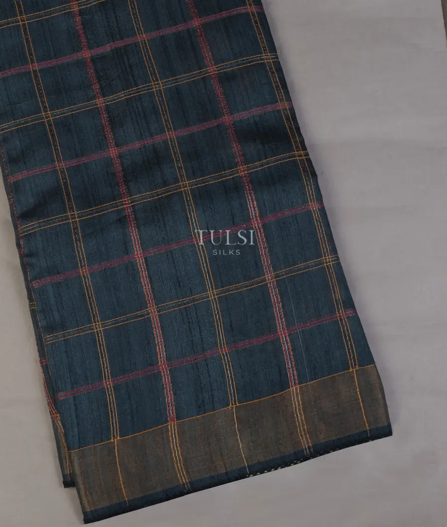 Blue Woven Tussar Saree T644887-image