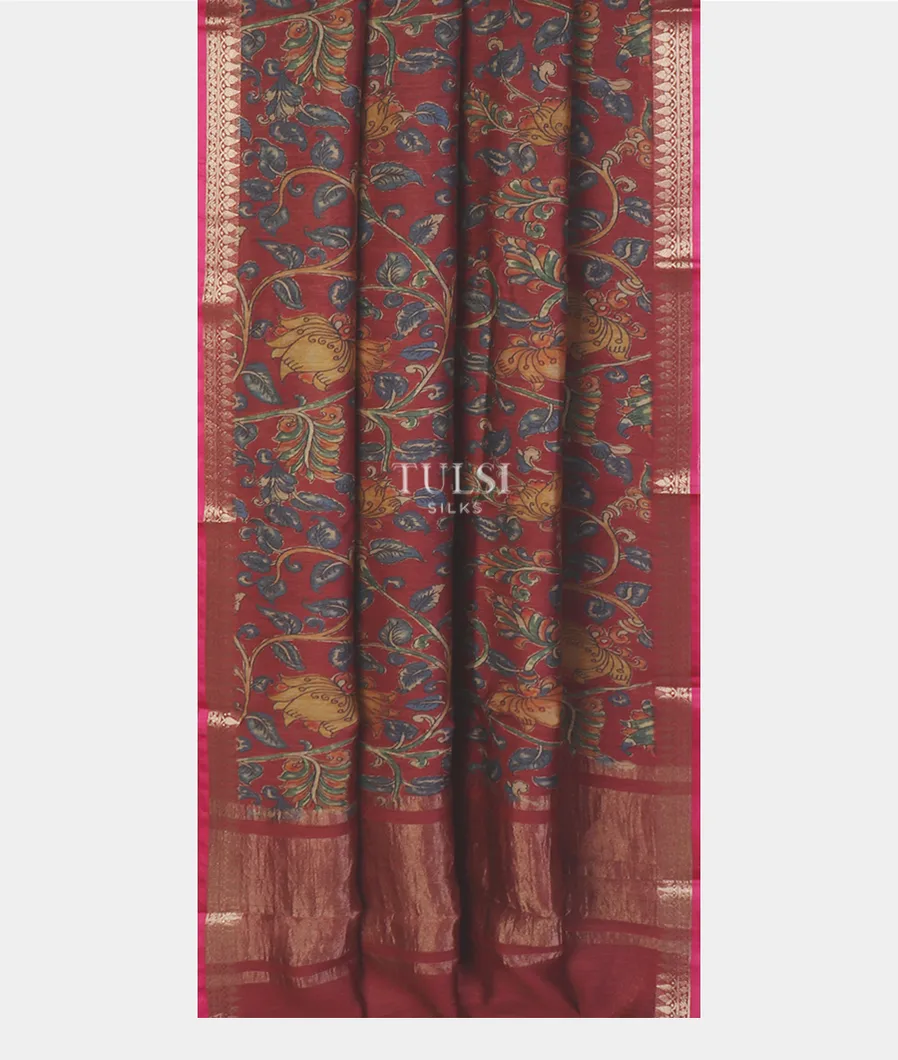 reddish-brown-tussar-printed-saree-t603399-t603399-b