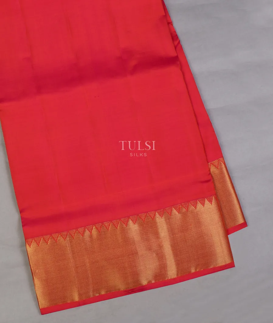 Orangish Pink Soft Silk Saree T661443-image