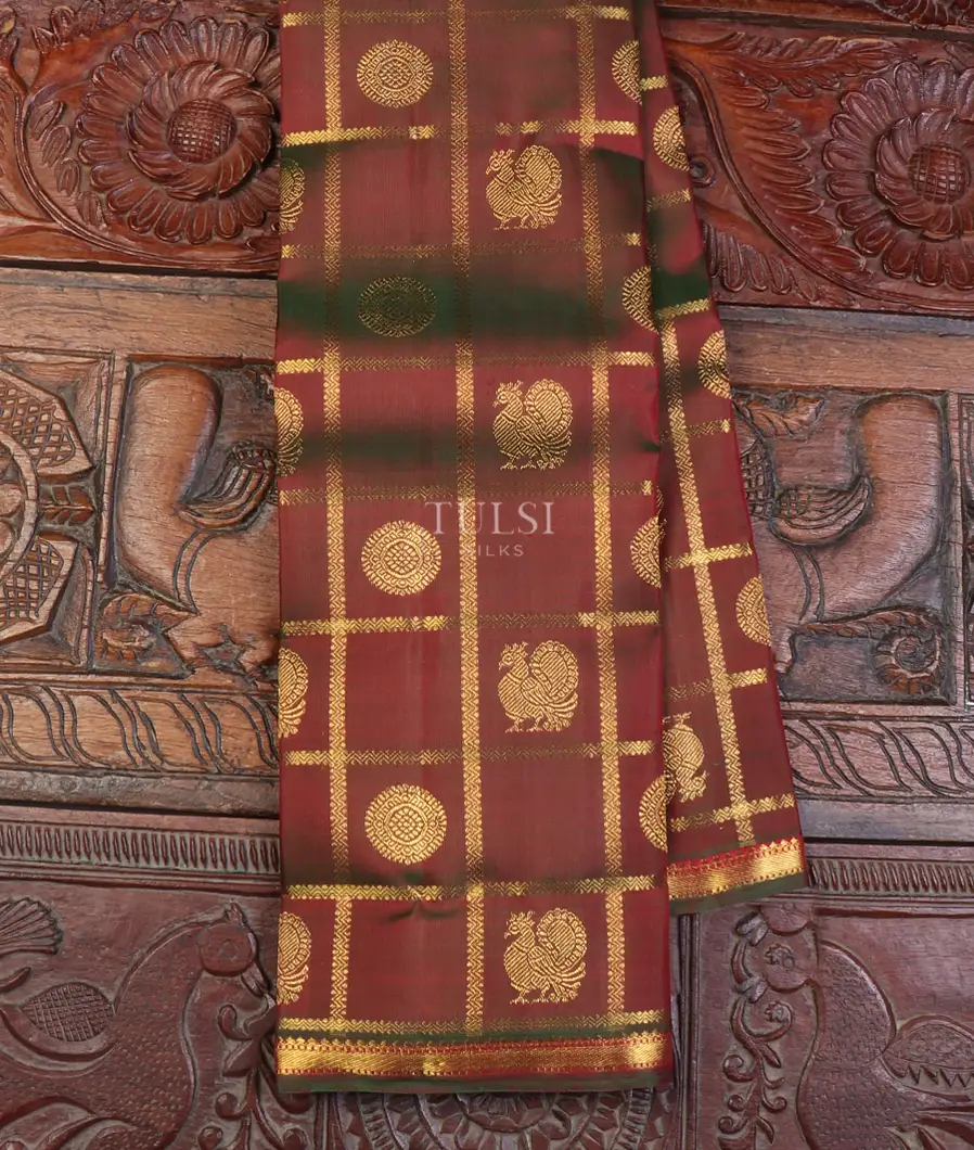 Greenish Brown Kanjivaram Silk Saree T662434-image
