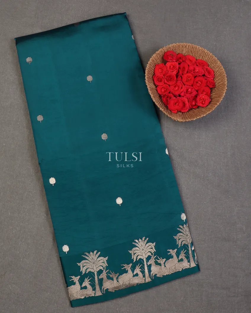 Blue Banaras Silk Saree T663199-image