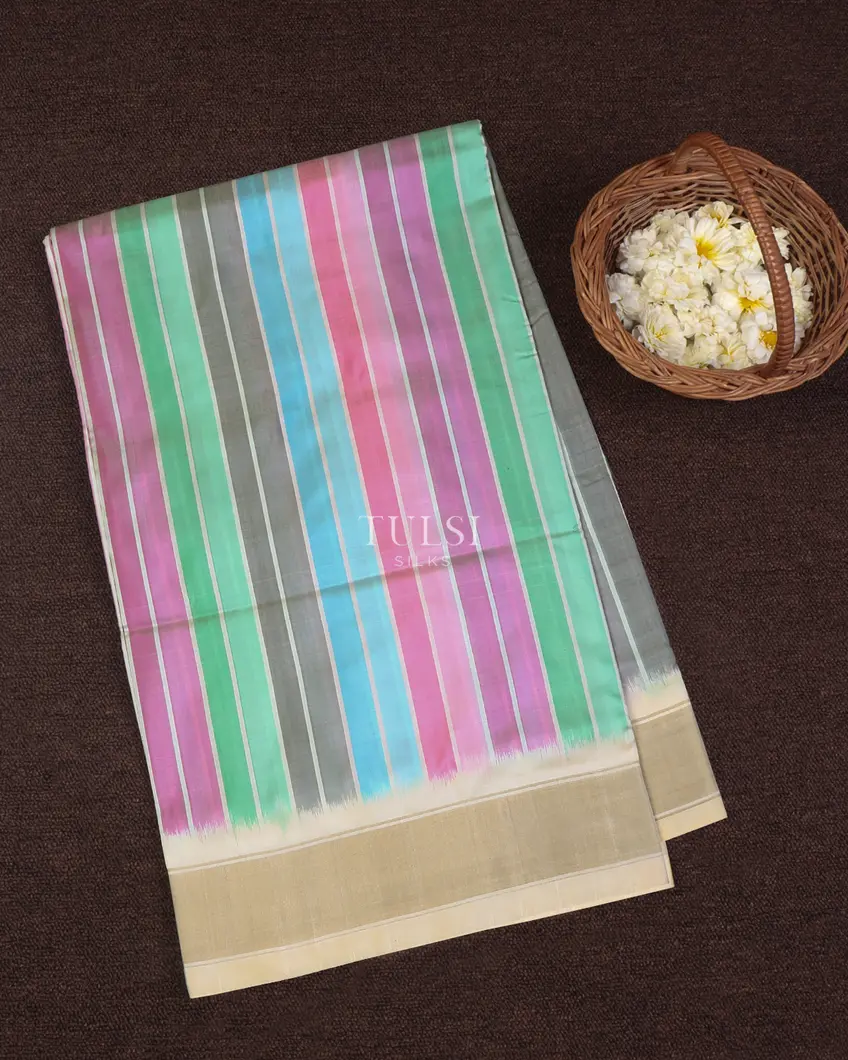 Multicolour Ikat Silk Saree T663692-image