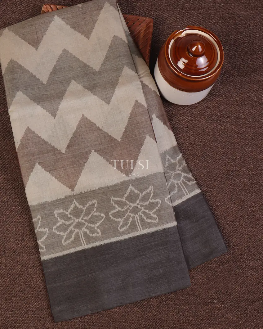 Beige Woven Tussar Saree T663868-image