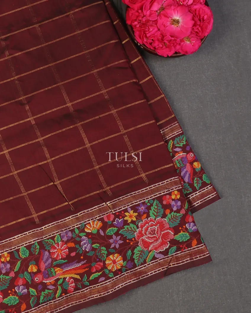 Maroon Kanjivaram Silk Embroidery Saree T663812-image