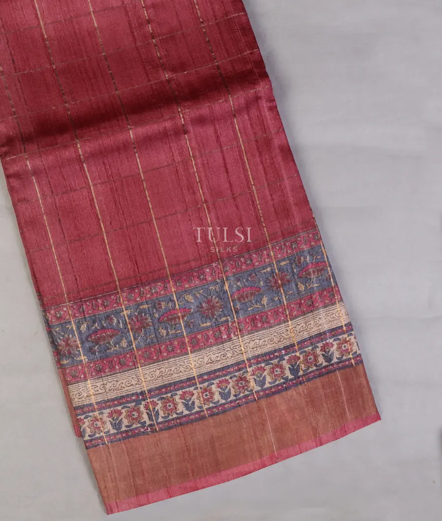 Pink Tussar Printed Saree T618694-image