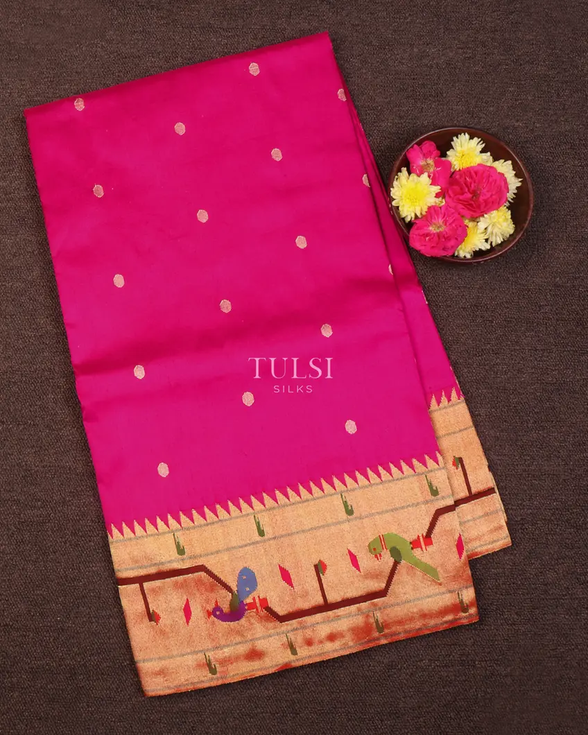 Rani Pink Paithani Silk Saree T664088-image