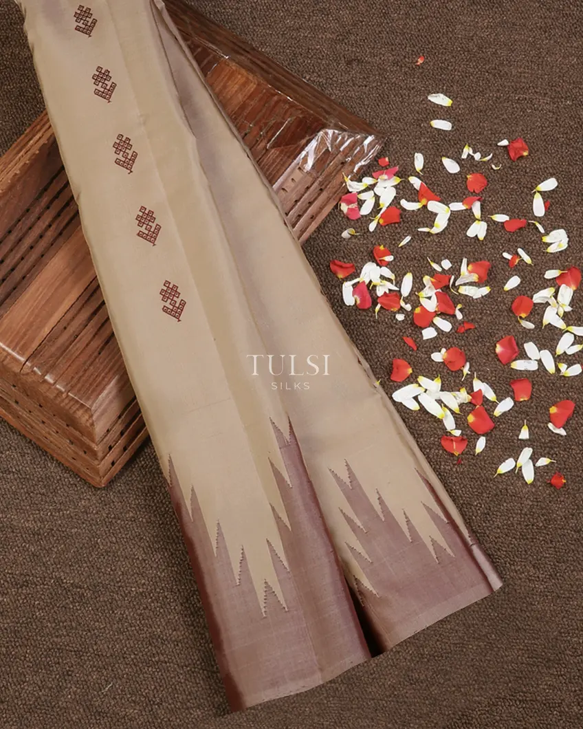 Beige Gadwal Silk Saree T663794-image