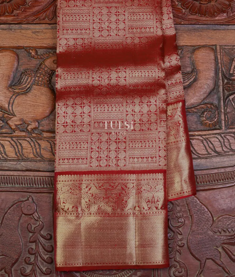 Burgundy Kanjivaram Silk Saree T654831-image