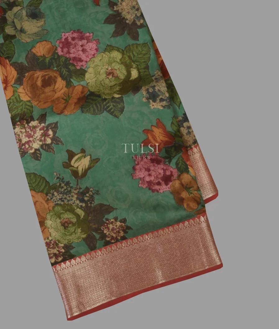 Green Chaniya Silk Saree T591174-image