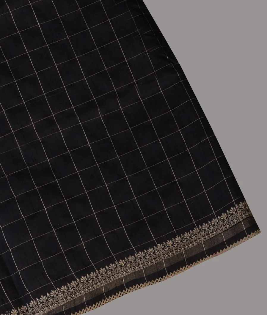 Black Tussar Embroidery Saree T659108-image