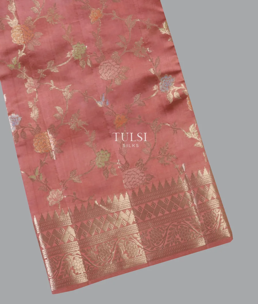 Dark Coral Pink Chaniya Silk Saree T655647-image