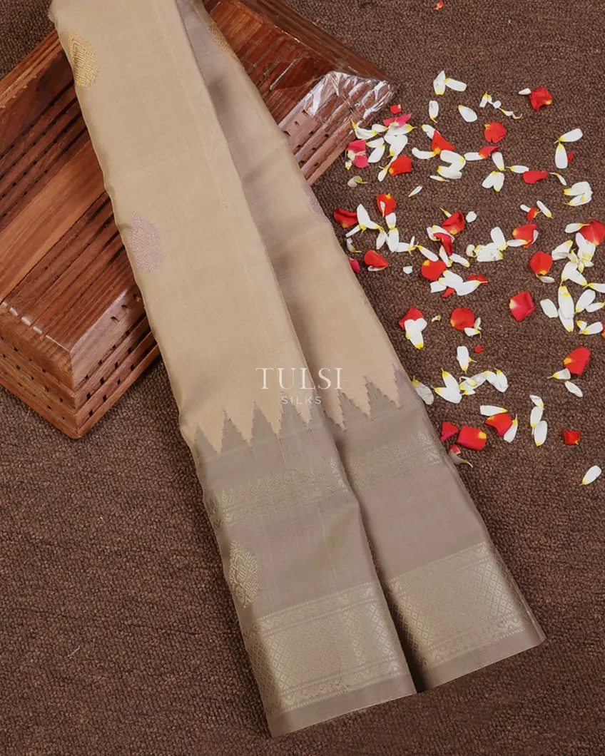 Beige Gadwal Silk Saree T663789-image