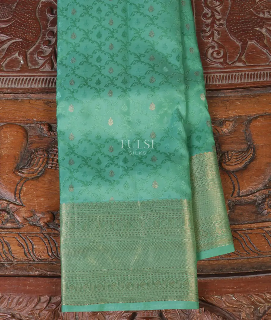 Greenish Blue Soft Silk Saree T661299-image