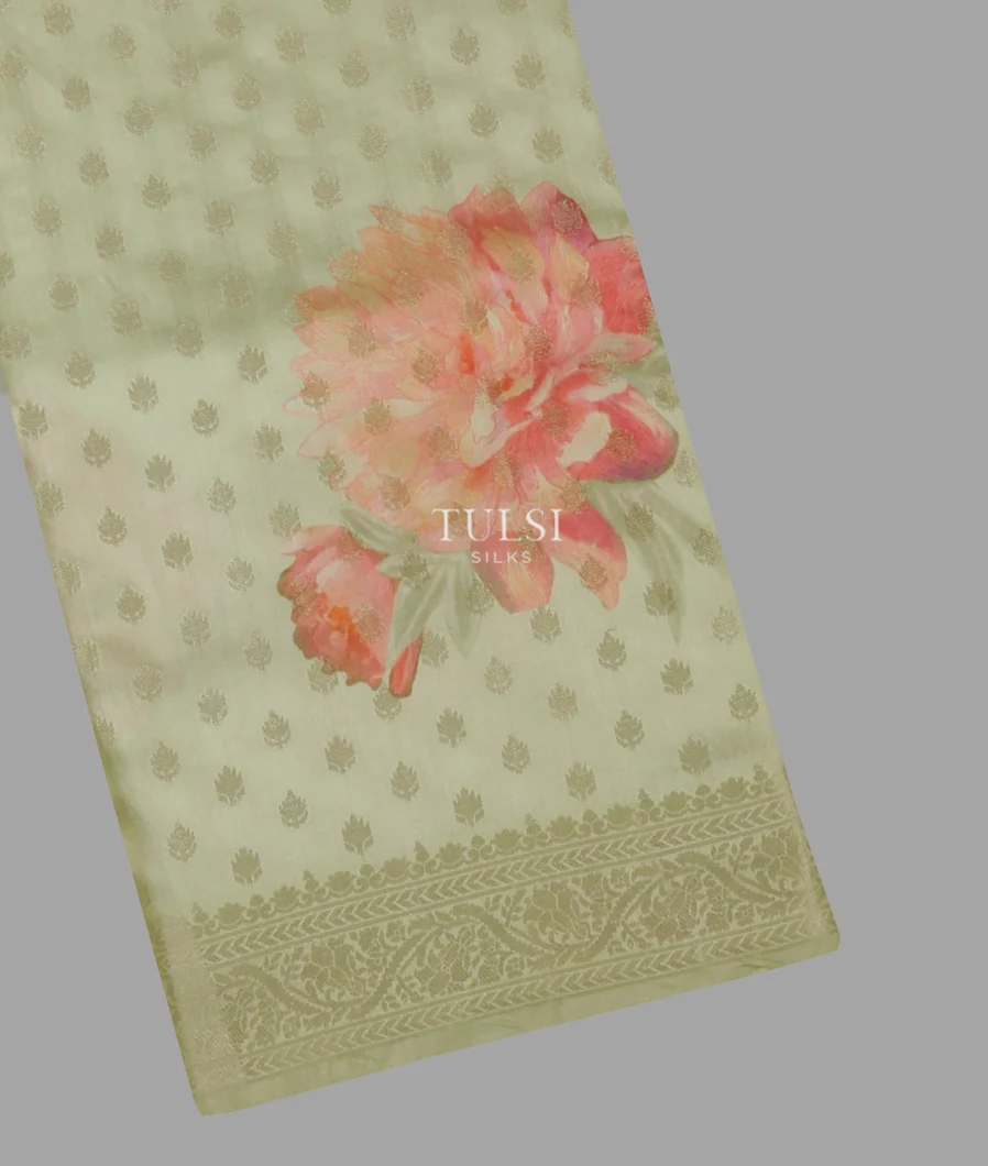 Greenish Beige Chaniya Silk Saree T616891-1-image