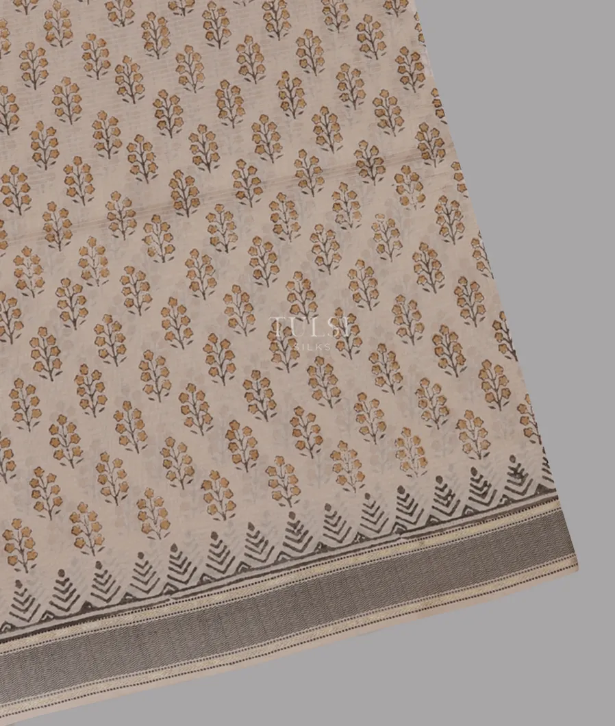 Beige Maheshwari Printed Cotton Saree T626290-image