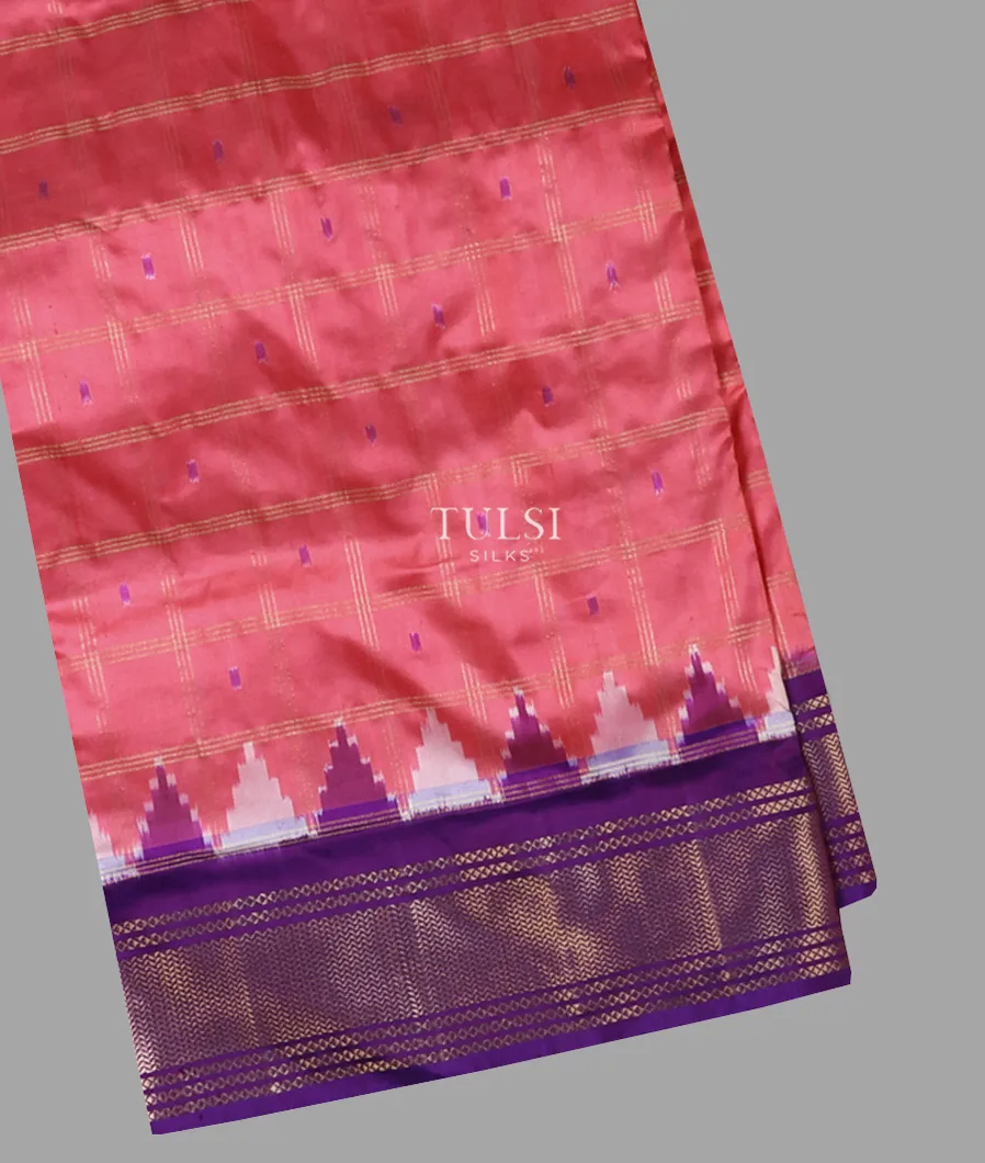 Pink Ikat Silk Saree T665752-image