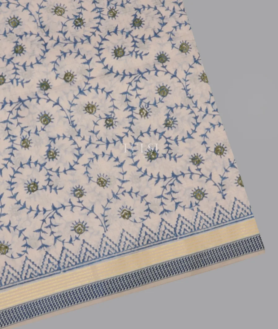 Light Beige Maheshwari Printed Cotton Saree T657599-image