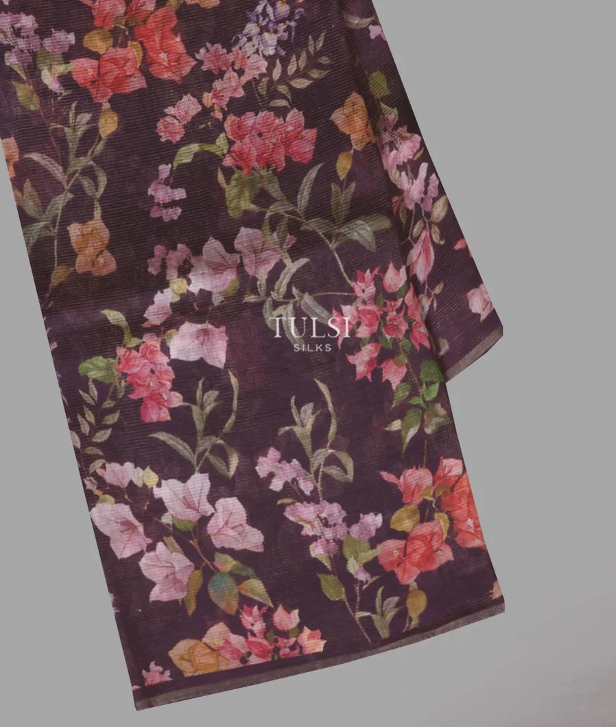 Purple Tissue Organza Printed Saree T629363-1-image