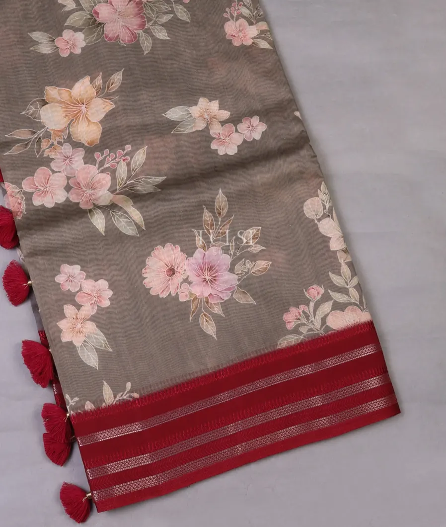 Grey Pure Mercerised Cotton Saree T661764-image