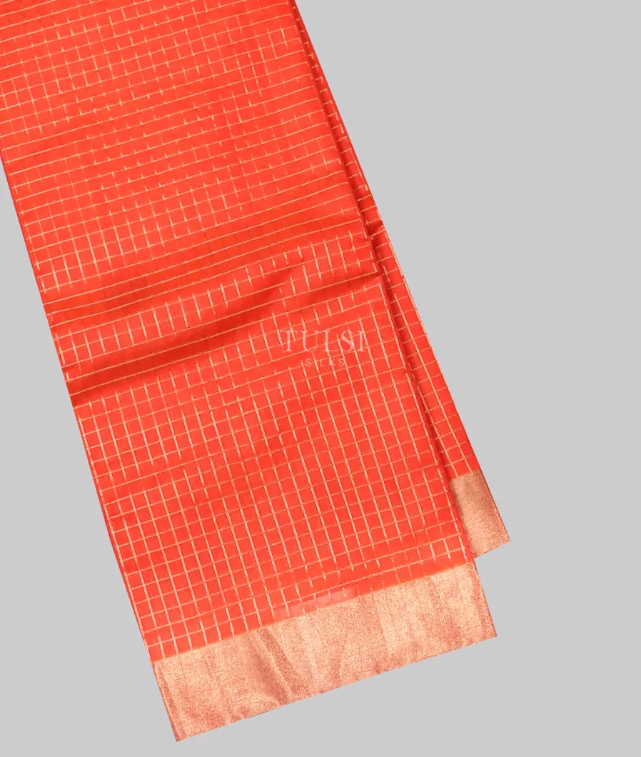 Orange Silk Cotton Saree T660915-image