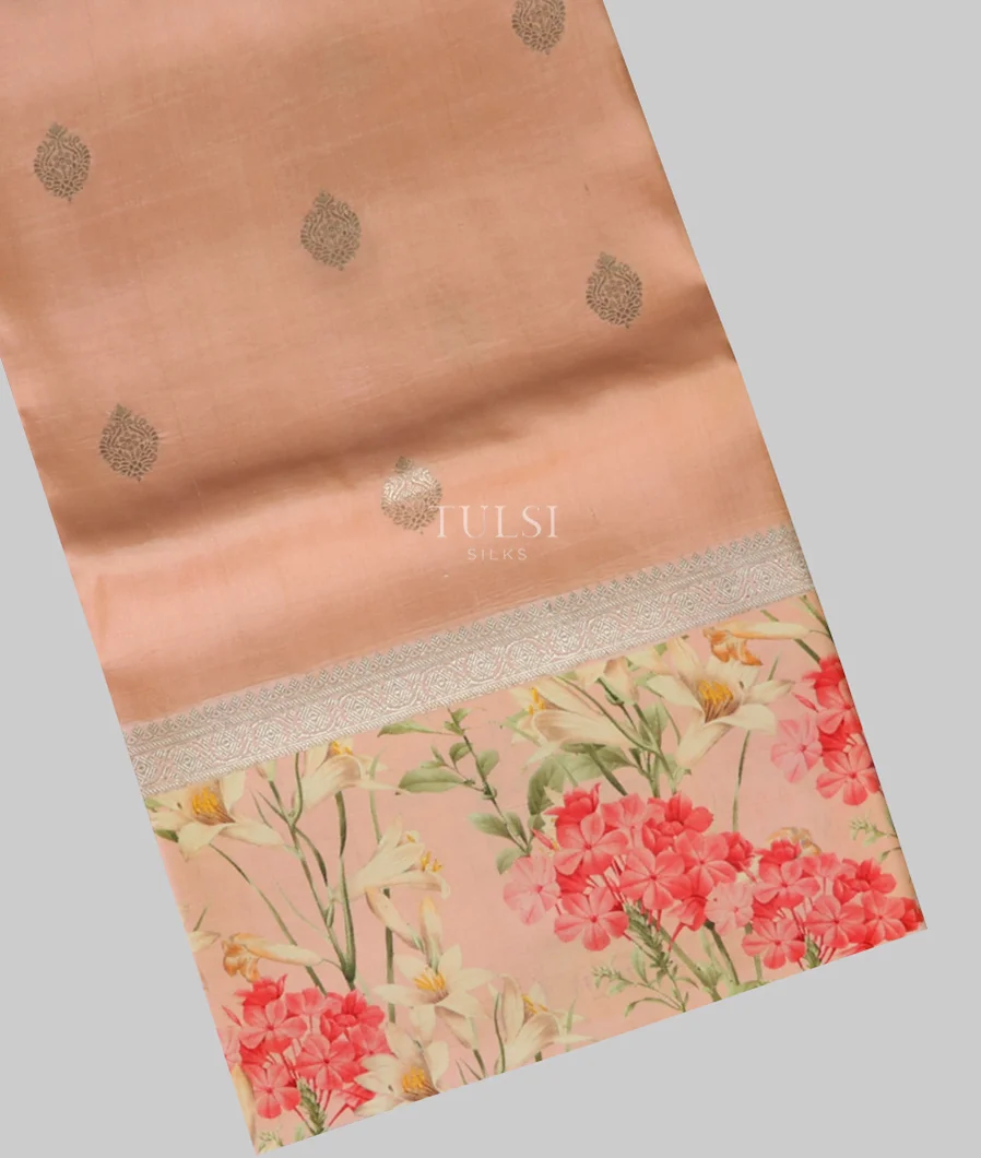 Peach Banaras Kathan Silk Saree T638739-image