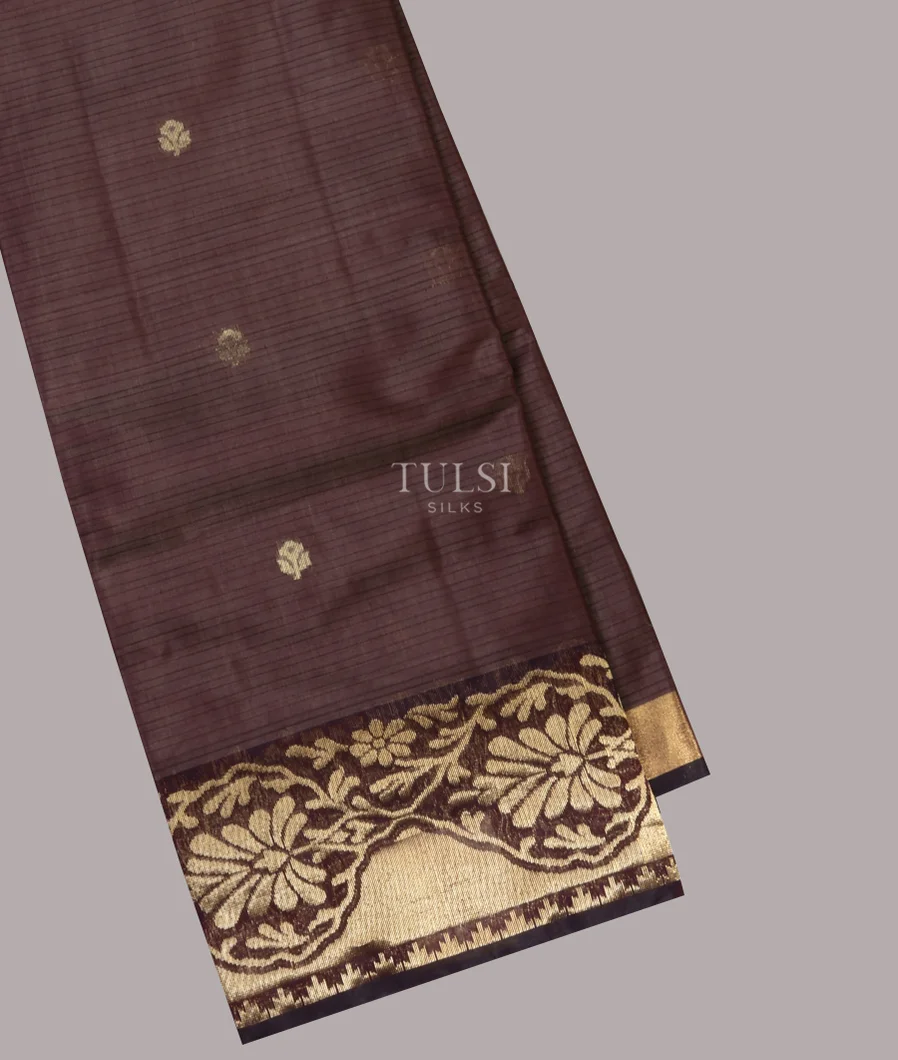 Purplish Brown Silk Cotton Saree T660942-image