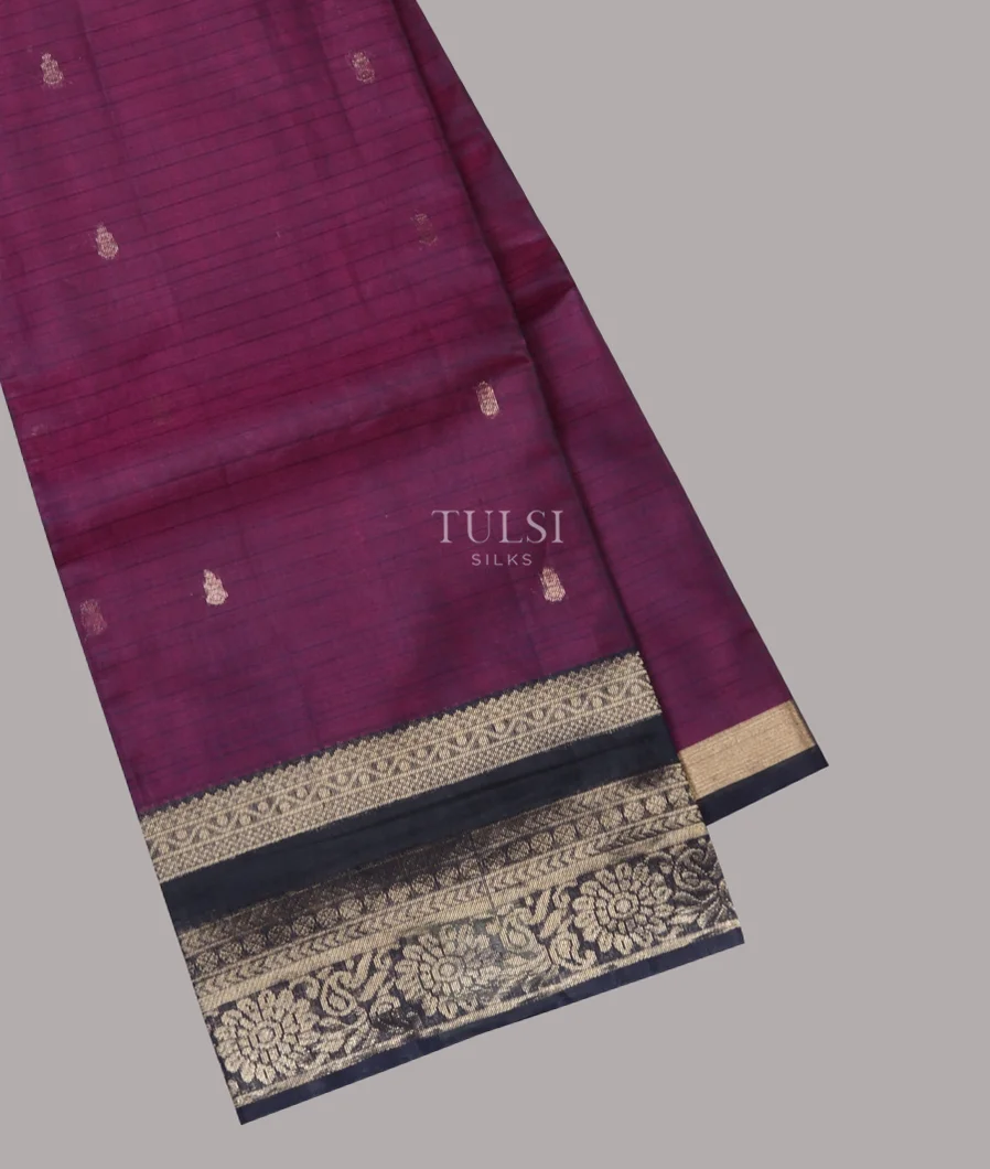 Purple Silk Cotton Saree T597832-image
