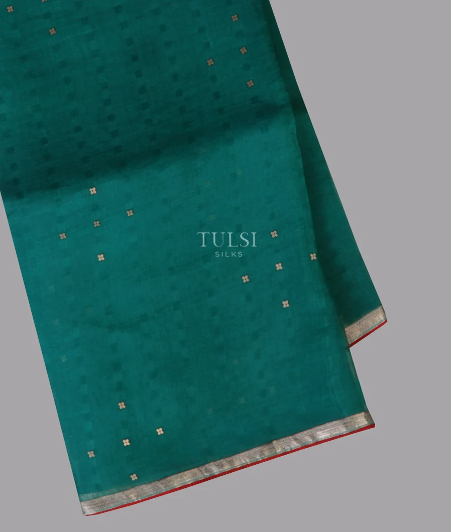 Teal Green Woven Organza Saree T662194-image