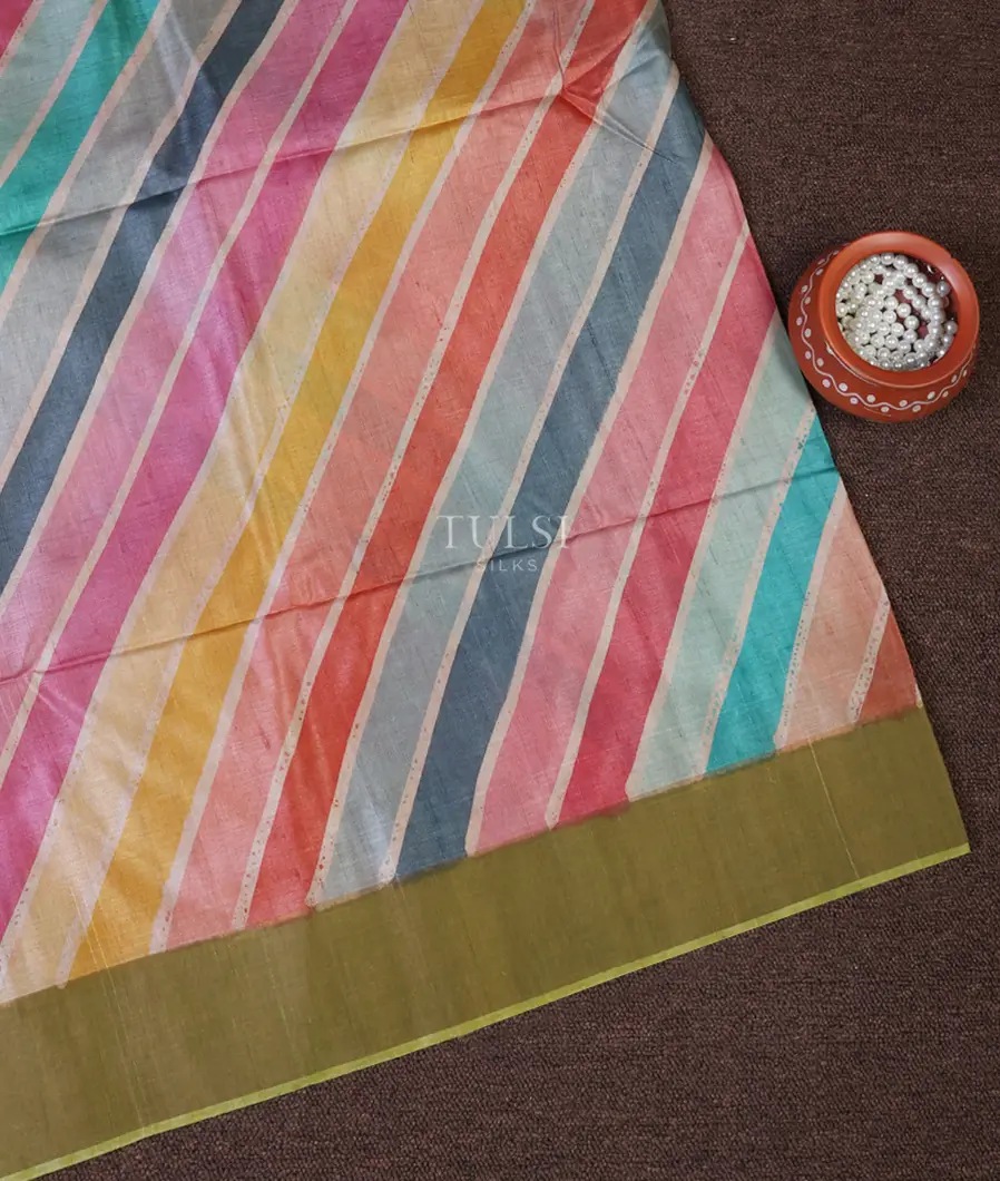 Multicolour Tussar Printed Saree T666312-image