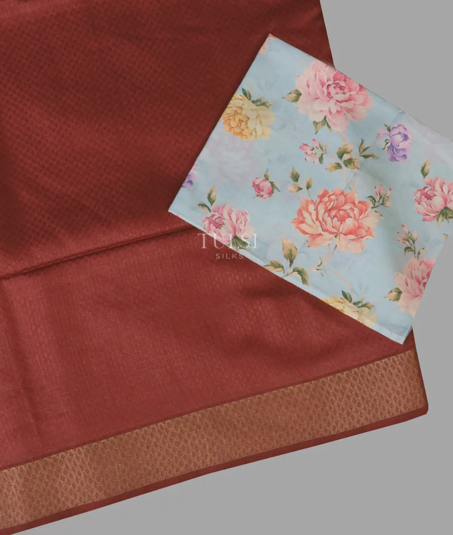 Reddish Brown Handwoven Tussar Saree T659186-image