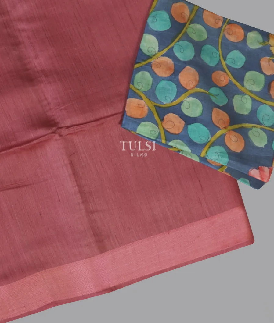 Pink Handwoven Tussar Saree T659203-image