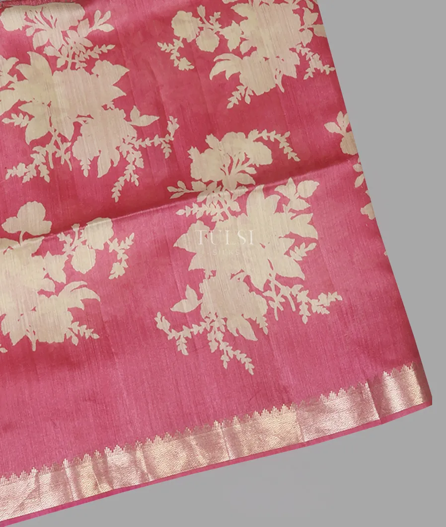 Pink Tussar Printed Saree T654131-image
