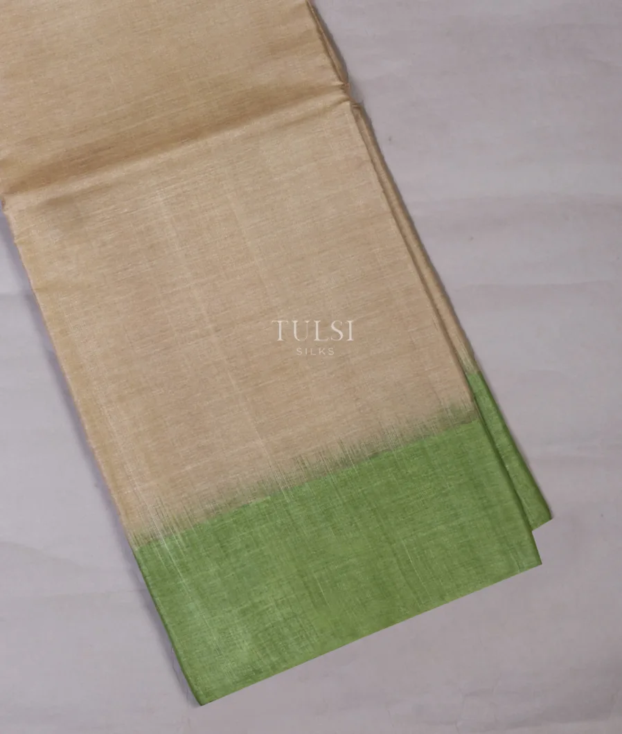 Beige Woven Tussar Saree T606625-image