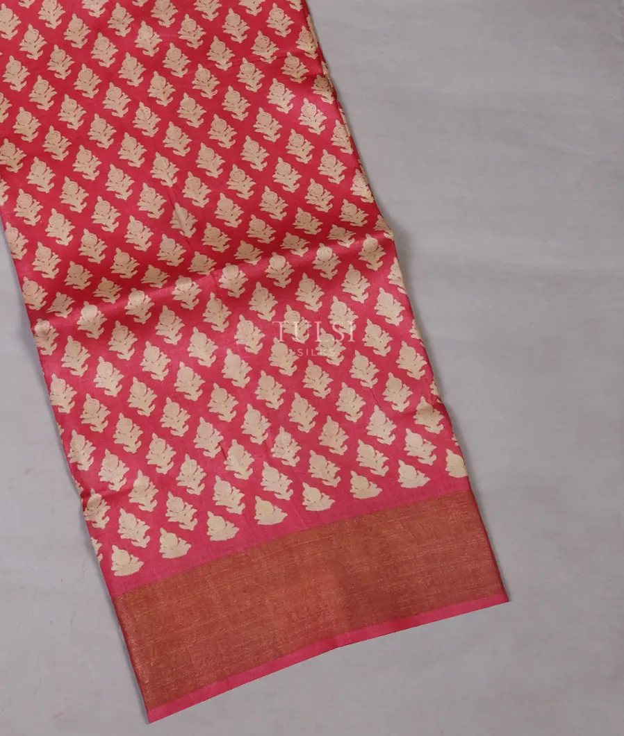 Pink Tussar Printed Saree T666250-image