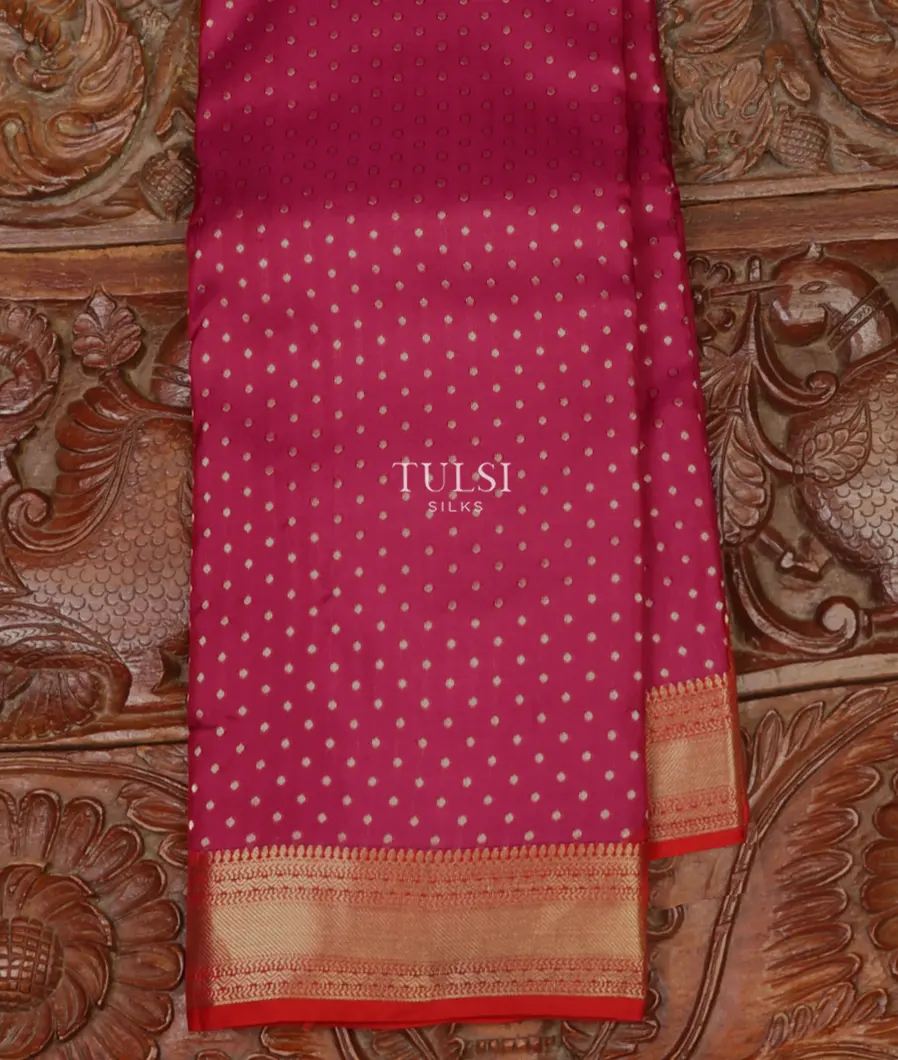 Dark Pink Soft Silk Saree T649822-image