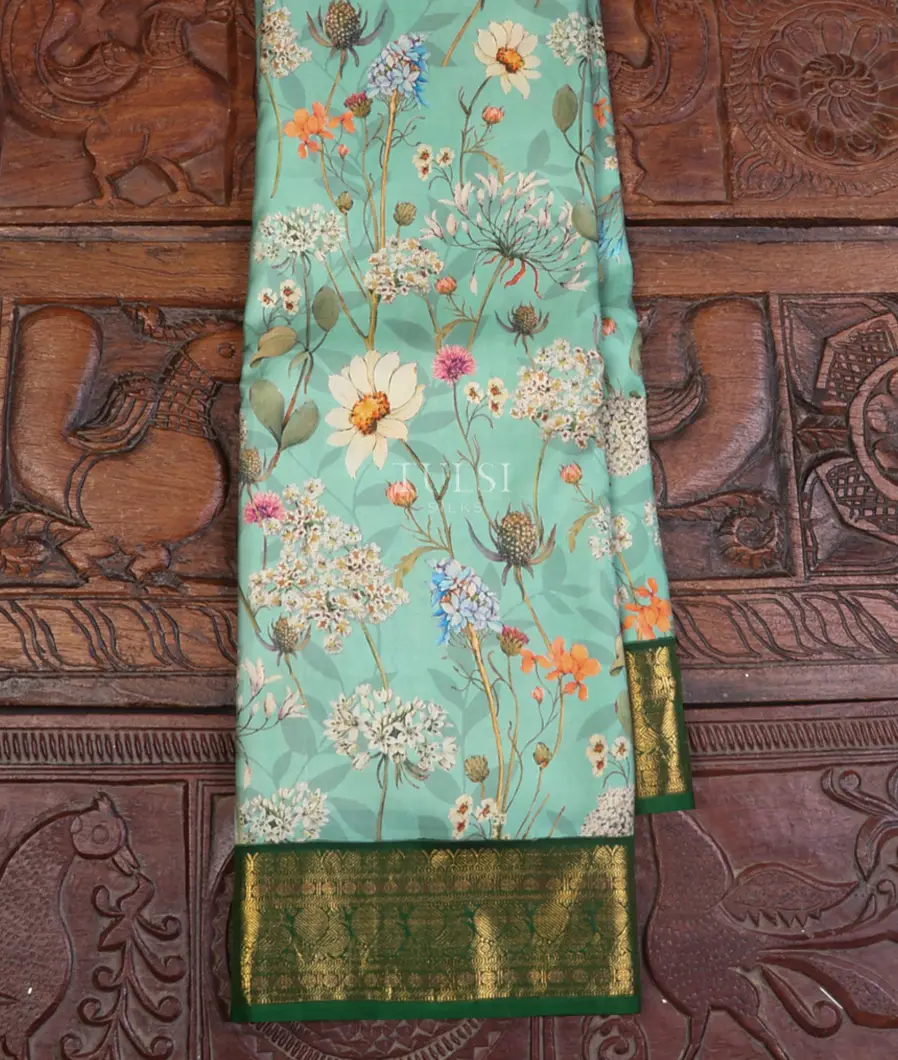 Blue Printed Kanjivaram Silk Saree T640955-image