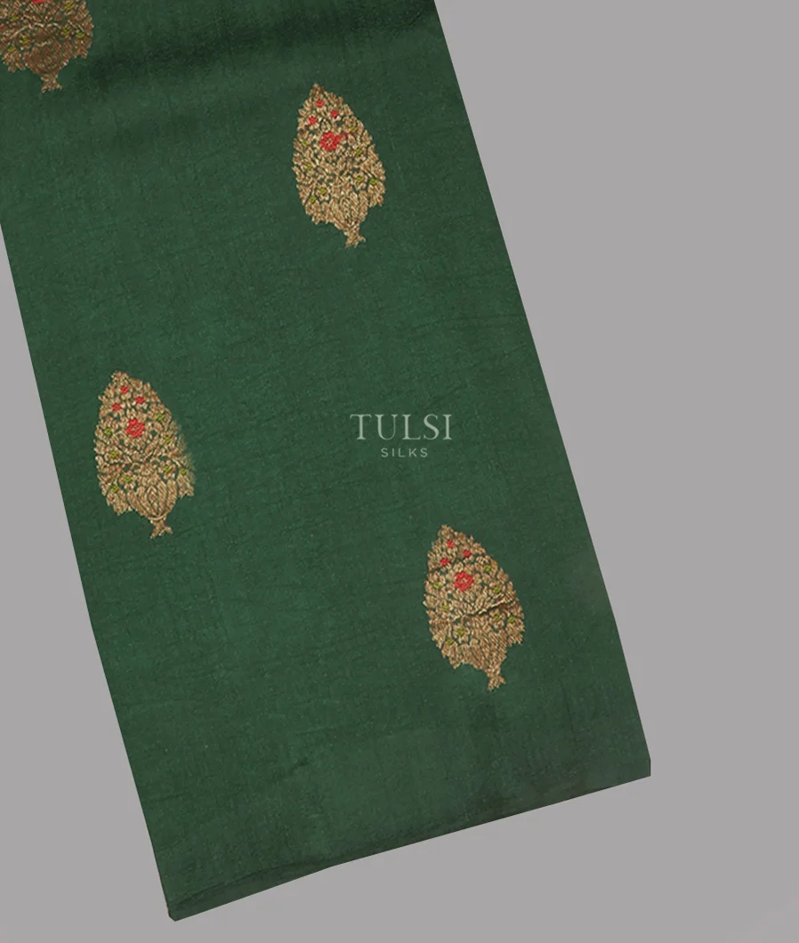 Green Soft Banaras Tussar Saree T664242-image