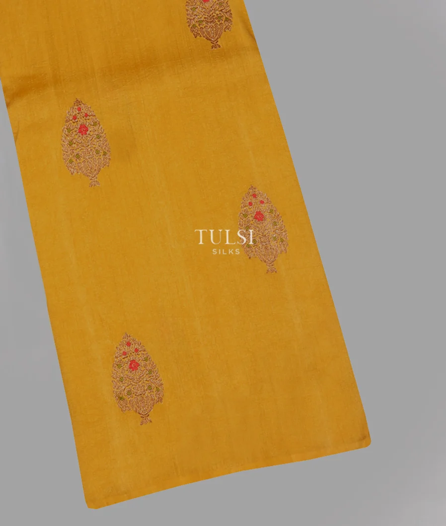 Yellow Soft Banaras Tussar Saree T664243-image
