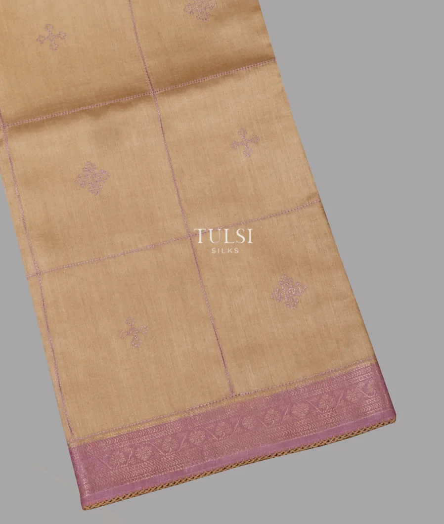 Beige Tussar Embroidery Saree T664320-image