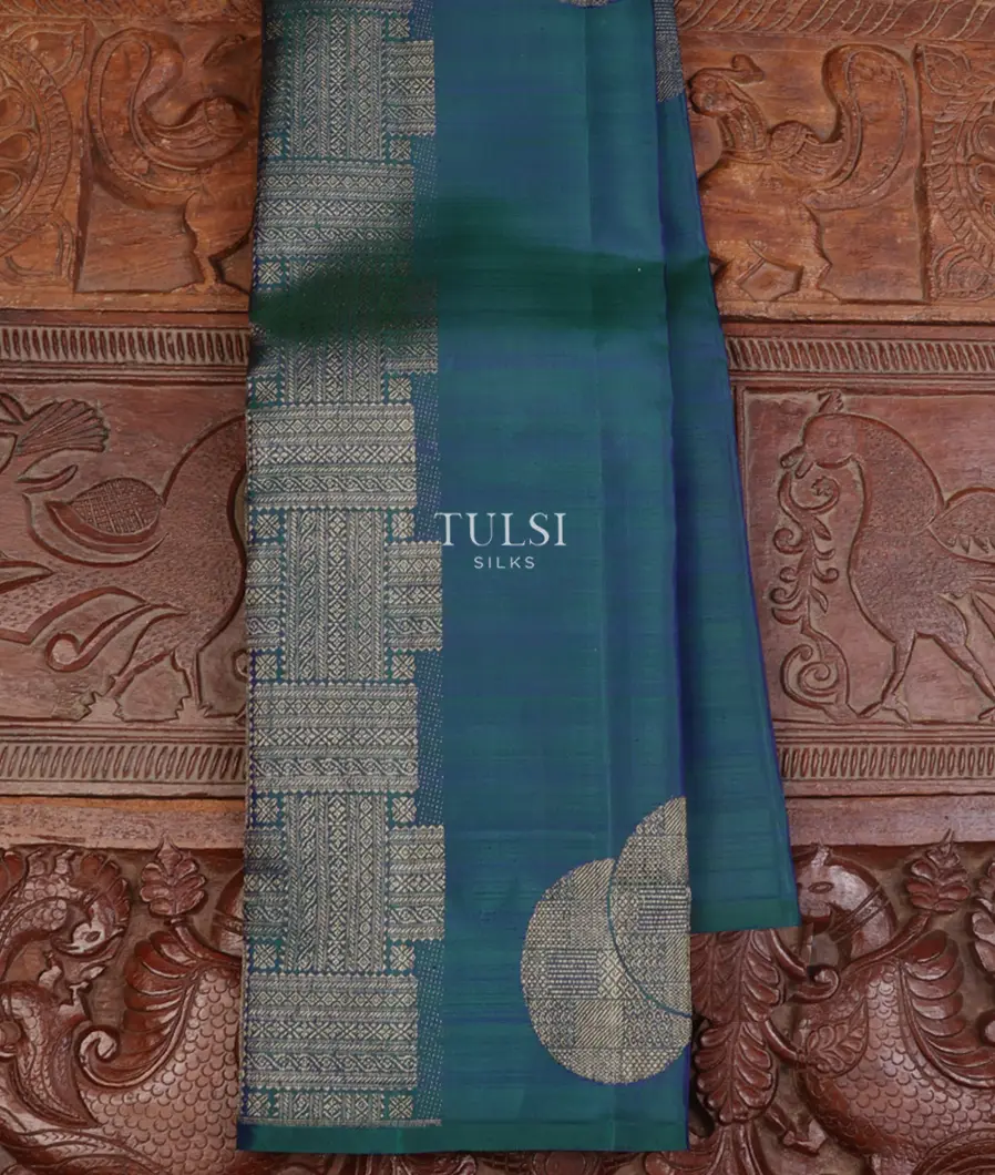 Peacock Blue Kanjivaram Silk Saree T667131-image