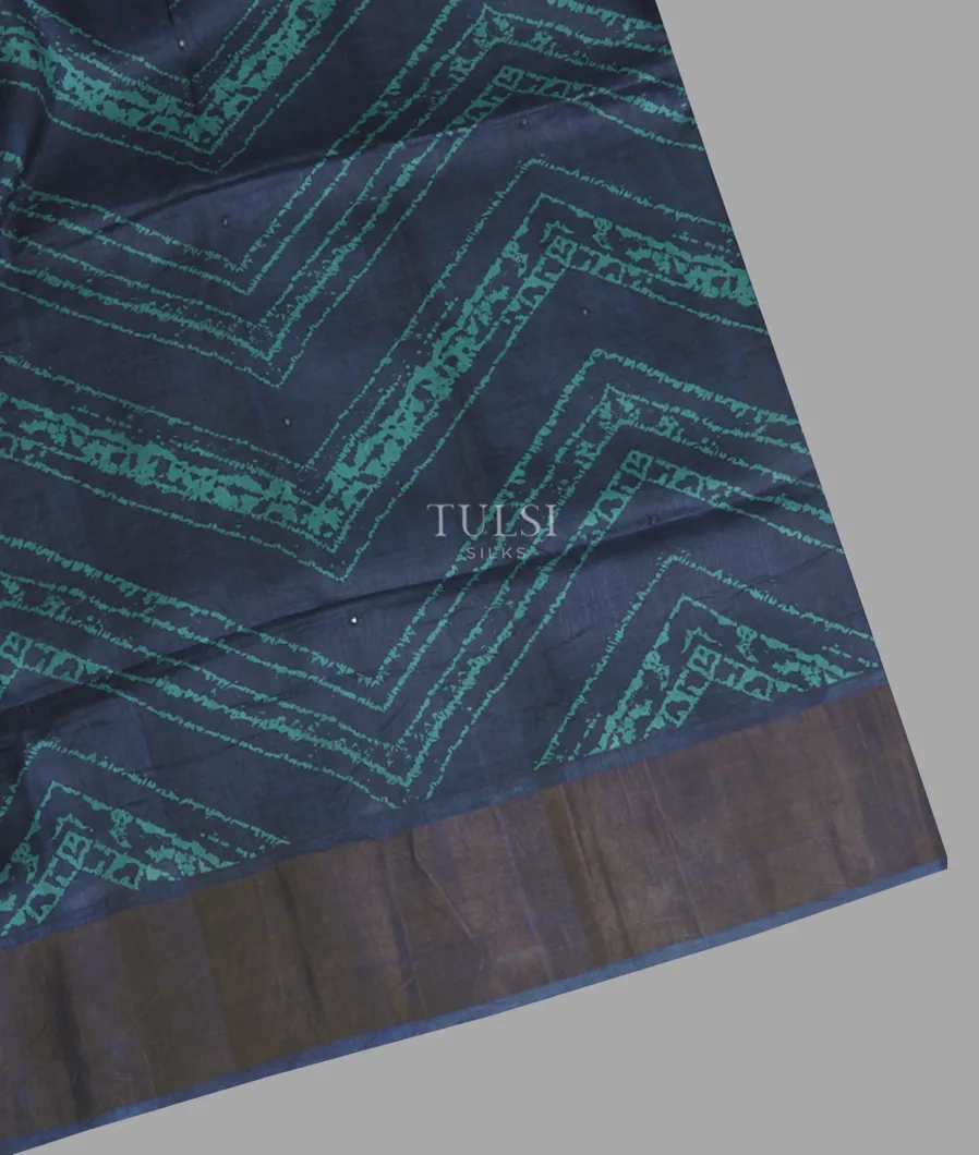 Blue Tussar Printed Saree T655096-image