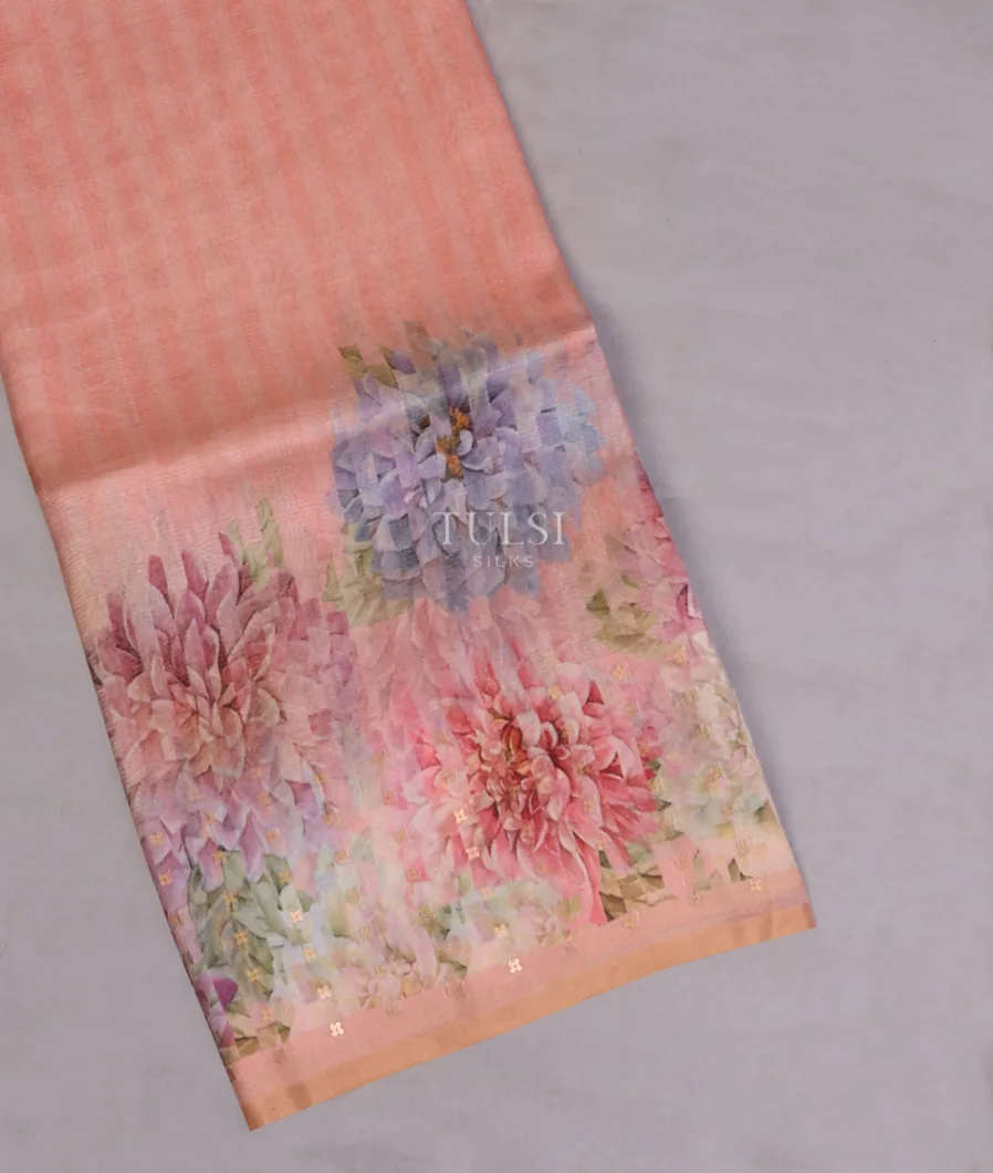 Pink Tissue Organza Printed Saree T666740-image