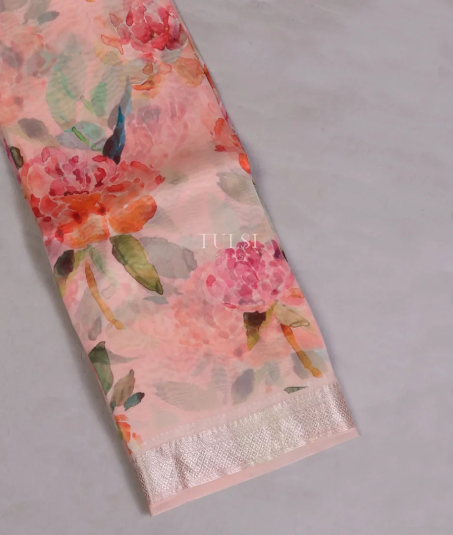 Pink Organza Printed Saree T654993-image