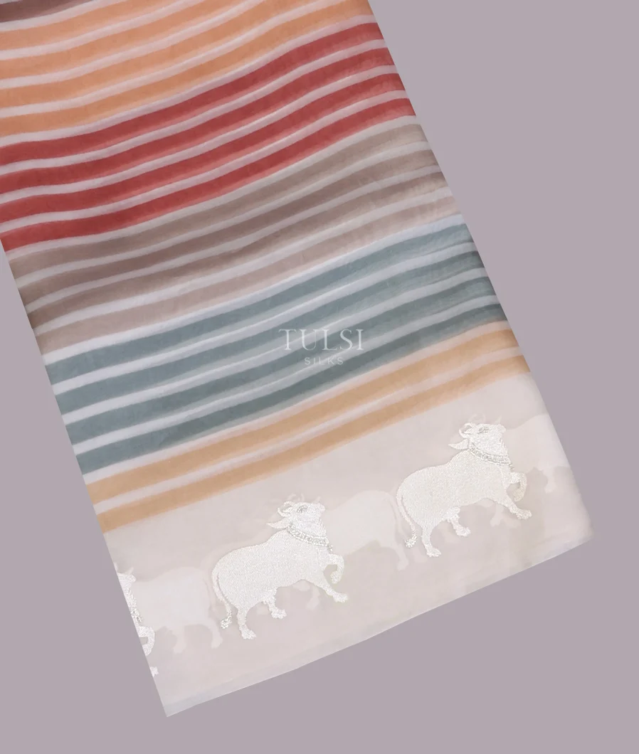 Multicolour Organza Printed Saree T666822-image