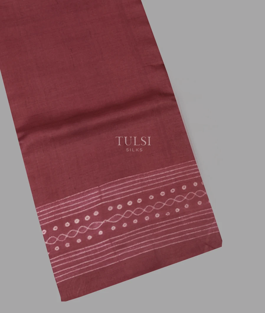 Burgundy Tussar Printed Saree T636333-image