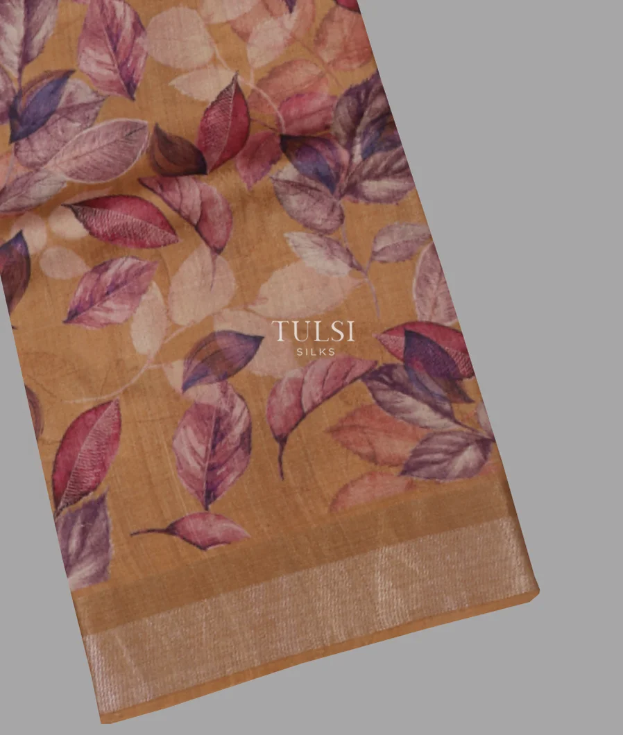 Brown Tussar Printed Saree T618983-image