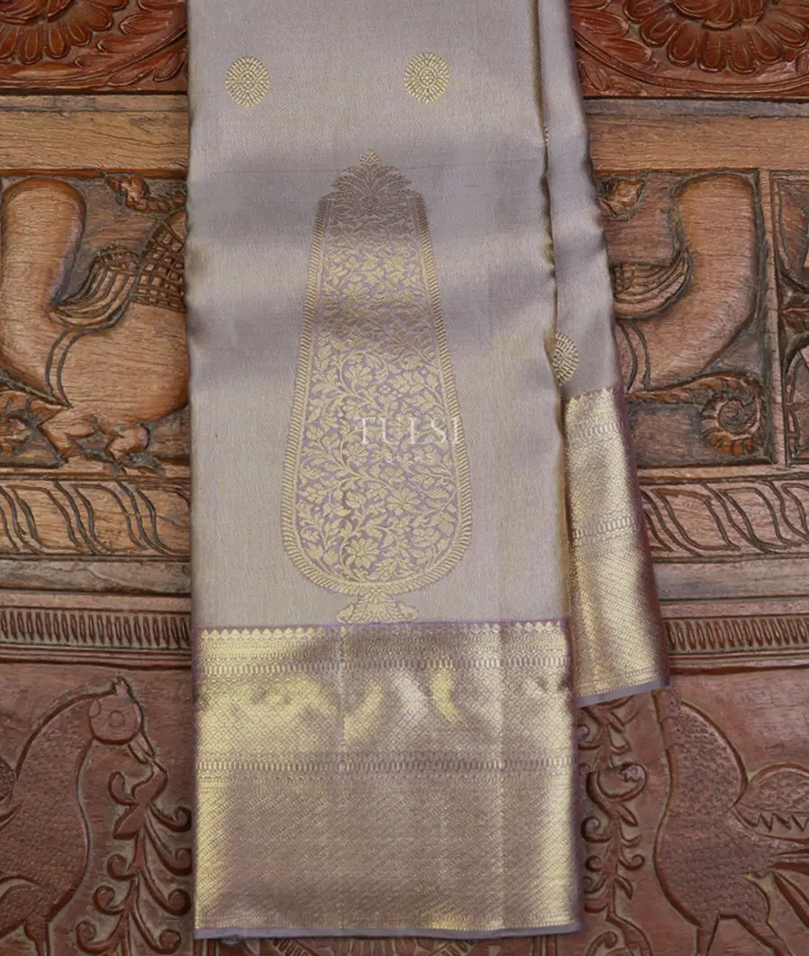 Purplish Grey Kanjivaram Silk Saree T660056-image