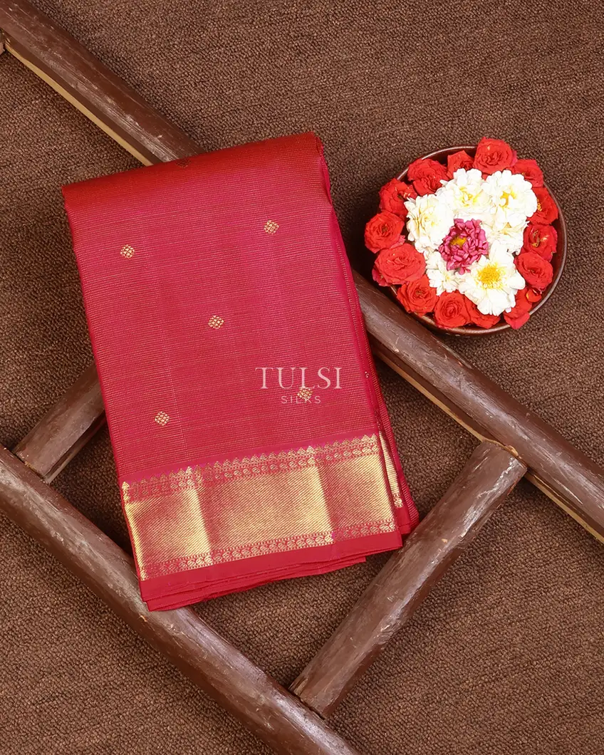 Reddish Pink Kanjivaram Silk Saree T665518-image