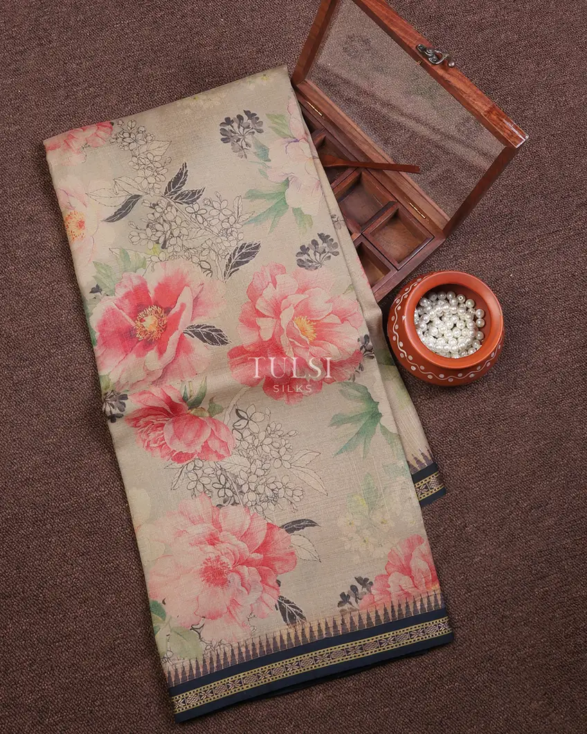 Grey Vidarbha Tussar Saree T668498-image